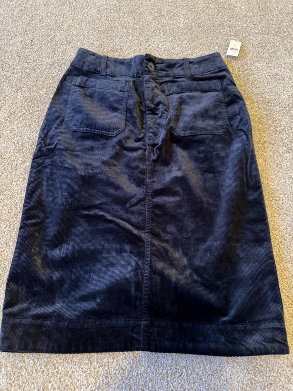 Maeve Anthropologie Navy Blue Colette Midi Corduroy skirt M NWT